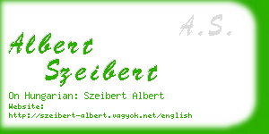 albert szeibert business card